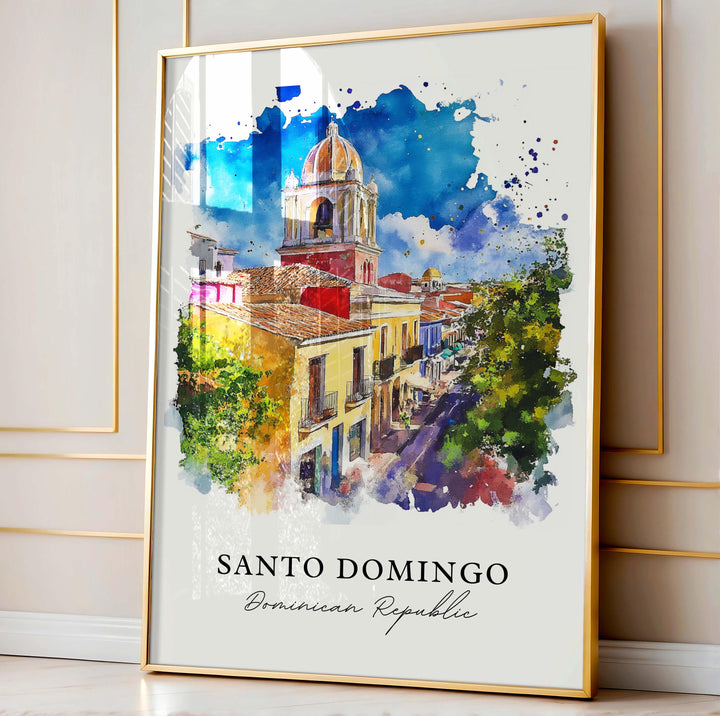 Santo Domingo Wall Art, Santo Domingo Print, Santo Domingo DR Watercolor, DR Gift,