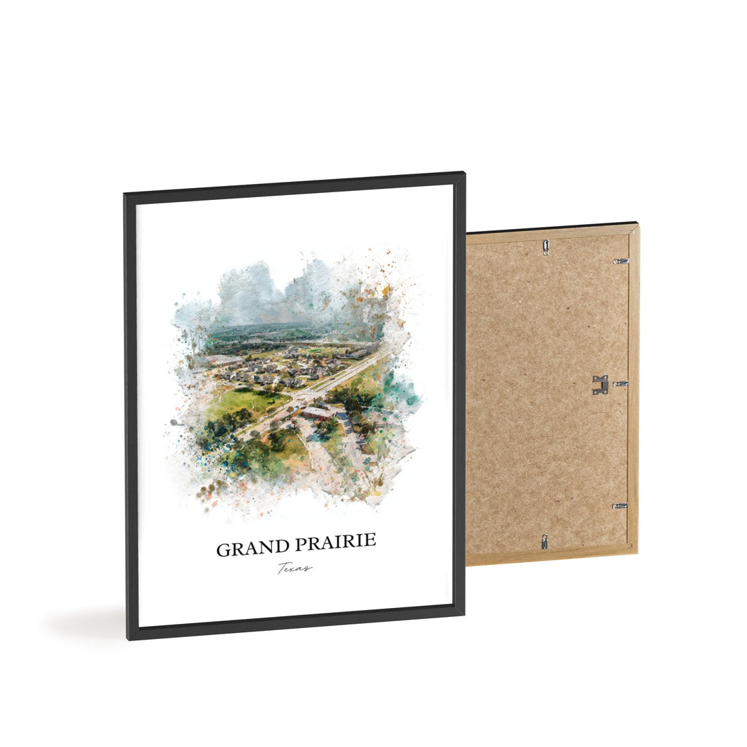 Grand Prairie, Texas – Watercolor Art Print