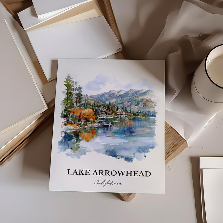 Lake Arrowhead Wall Art, San Bernardino Print, San Bernardino Art, Lake Arrowhead Gift, Travel Print, Travel Poster, Housewarming Gift