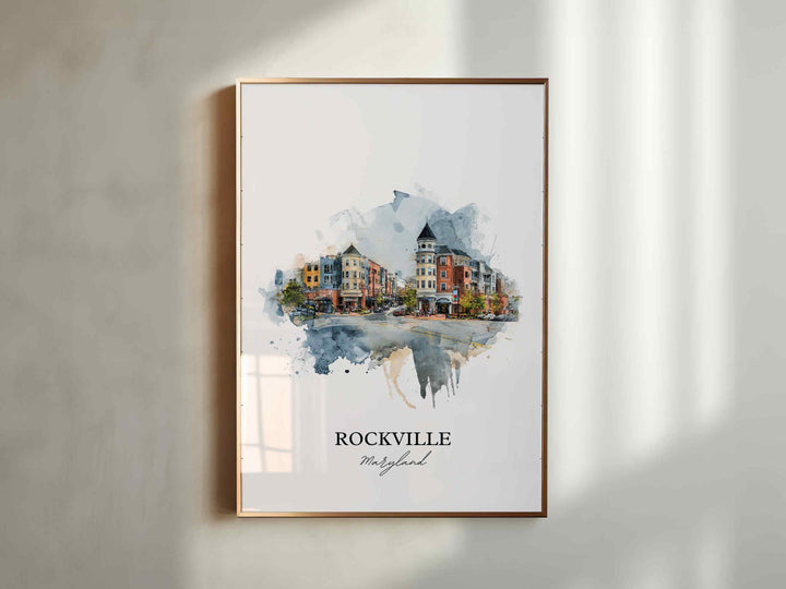 Rockville, Maryland, USA – Watercolor Art Print