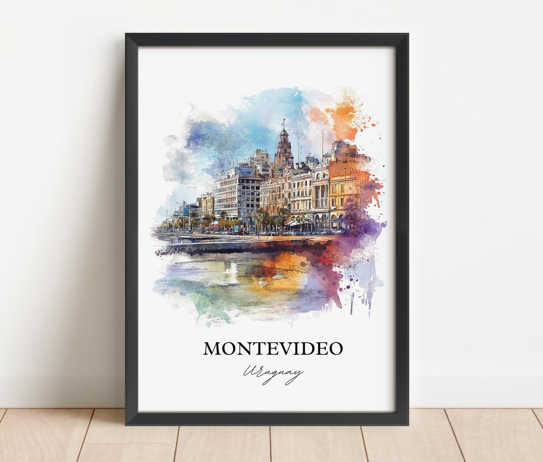 Montevideo Wall Art, Montevideo Print, Uruguay Watercolor Art, Montevideo Uruguay Gift, Travel Print, Travel Poster, Housewarming Gift