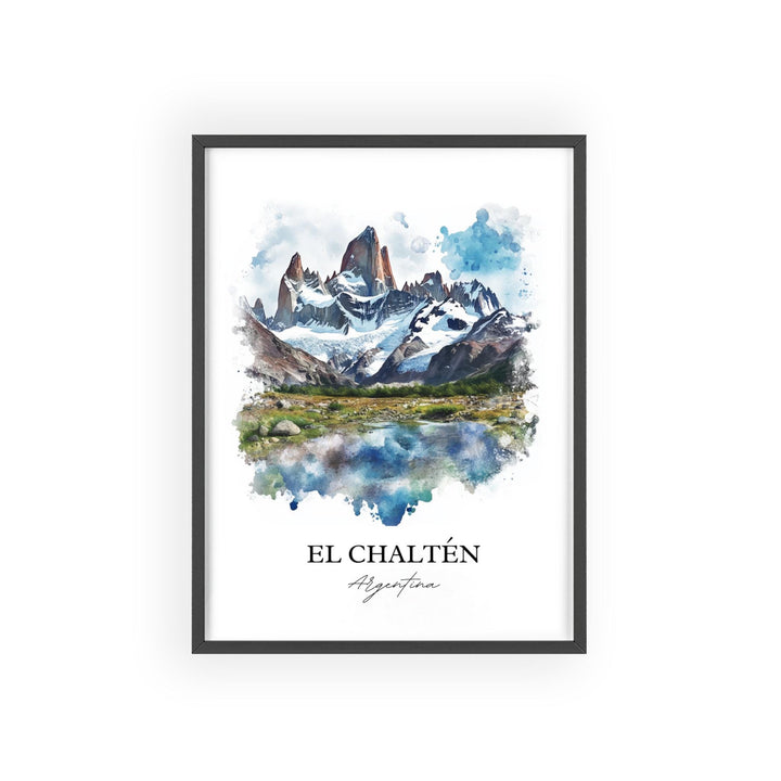 El Chaltén Wall Art, Los Glaciares Park Print, Argentina Watercolor Art, El Chaltén Gift, Travel Print, Travel Poster, Housewarming Gift