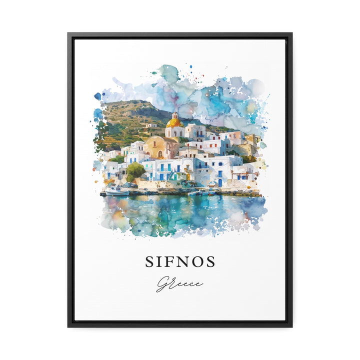 Sifnos Greece Wall Art, Sifnos Print, Sifnos Greece Watercolor Art, Cyclades Islands Gift,