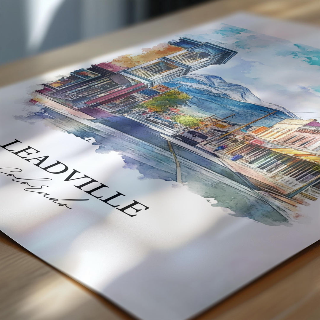 Leadville CO Wall Art, Lake County CO Print, Colorado Watercolor Art, Leadville Gift, Travel Print, Travel Poster, Housewarming Gift