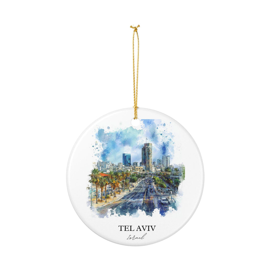 Tel Aviv Israel Ornament: Unique Tel Aviv Souvenir, Tel Aviv Xmas Decor, and Authentic Tel Aviv Israel Gift