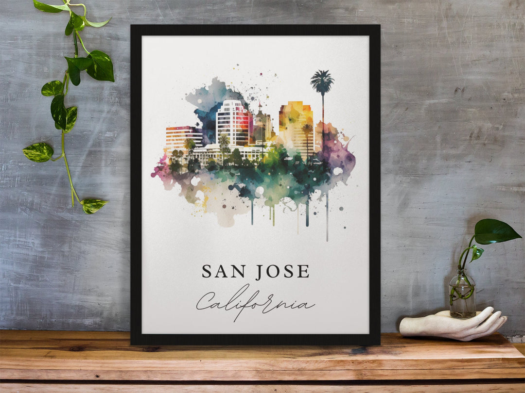 San Jose California wall art - California, San Jose poster, Silicon Valley gift, Birthday present, Custom Text, Personalised Gift