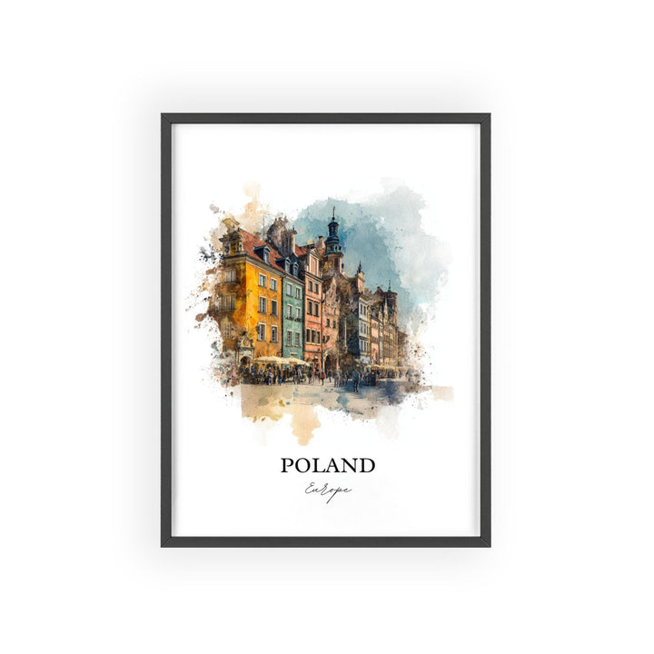 Poland Wall Art, Poland Print, Poland Watercolor Art, Poland Country Gift, Travel Print, Travel Poster, Housewarming Gift