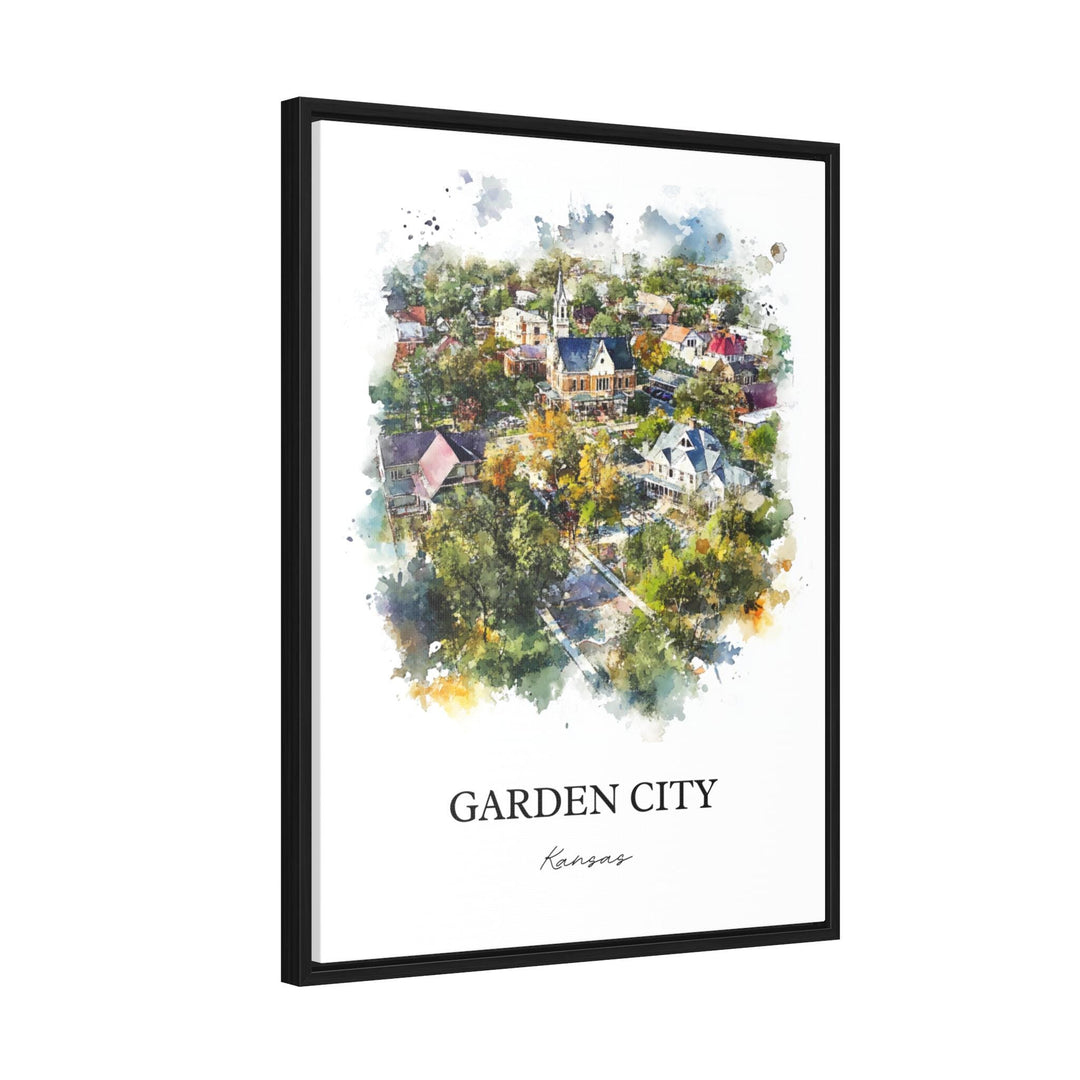 Garden City KS Wall Art, Finney County Print, Kansas Watercolor Art, Garden City Gift, Travel Print, Travel Poster, Housewarming Gift
