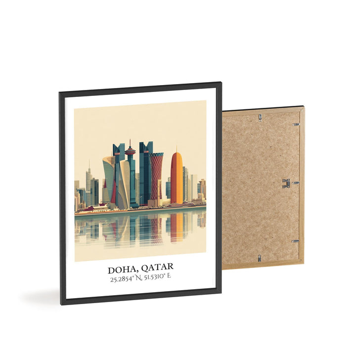 Doha Qatar Art, Qatar Retro Travel Art, Qatar Home Decor, Doha Gift, Qatar Travel Art, Travel Prints, Housewarming Gift