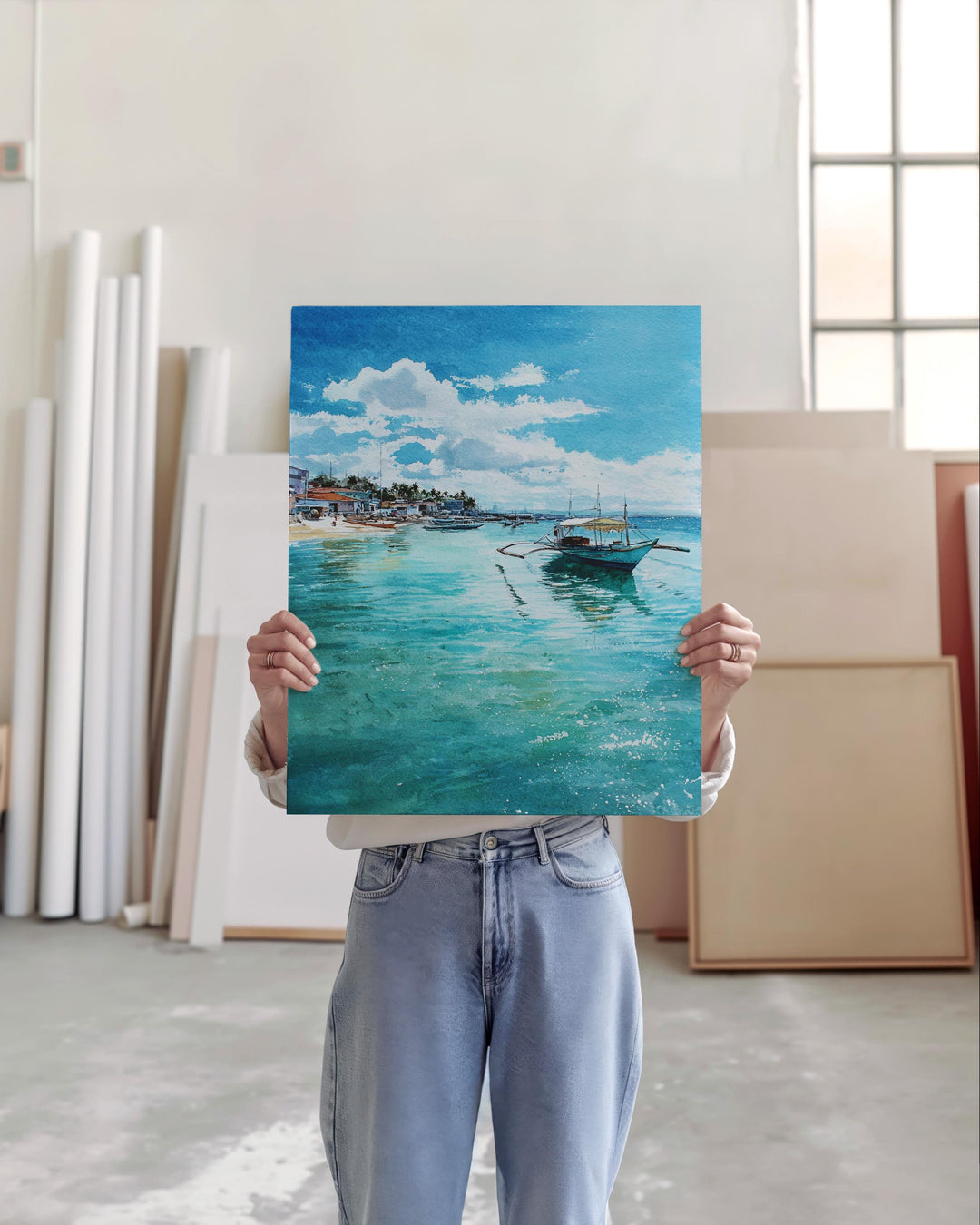 Cebu Philippines Watercolor Art Cebu Travel Print Cebu Beach Artwork Cebu Decor Philippines Wall Art