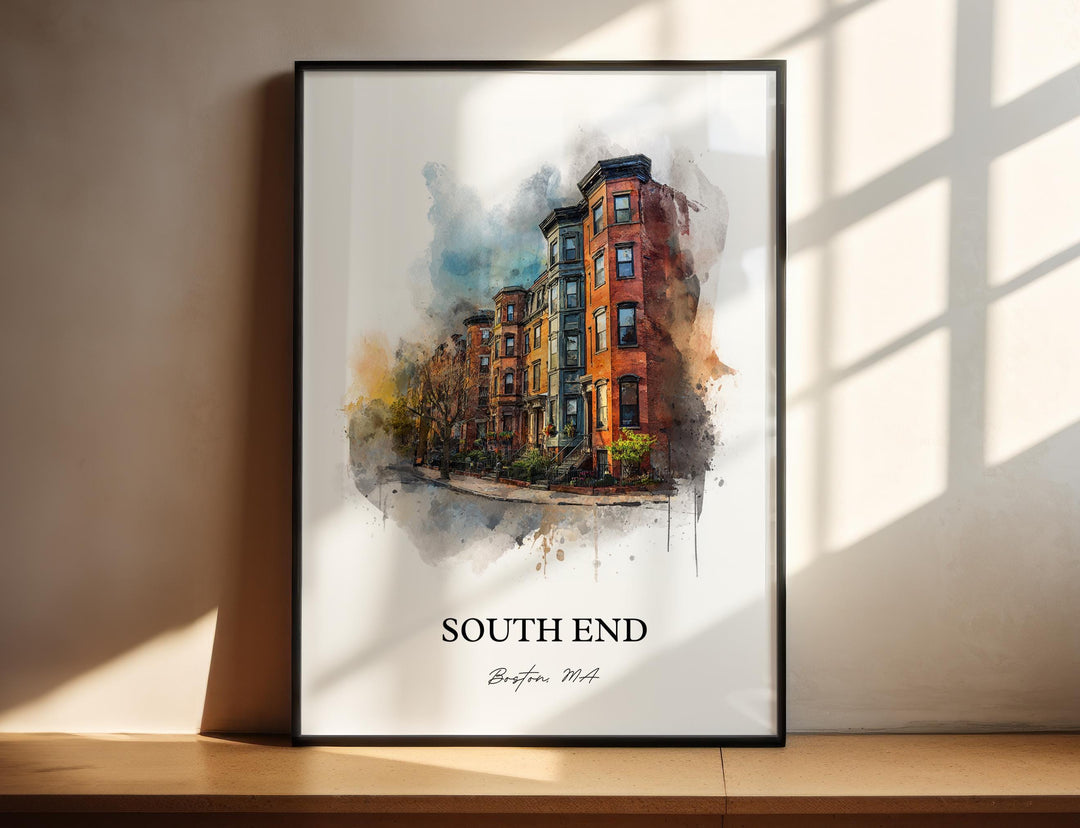 South End, Massachusetts – Watercolor Art Print