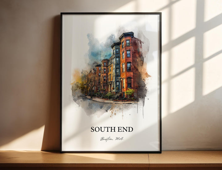 South End, Massachusetts – Watercolor Art Print
