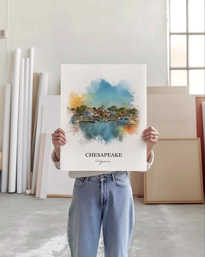 Chesapeake, Virginia – Watercolor Art Print