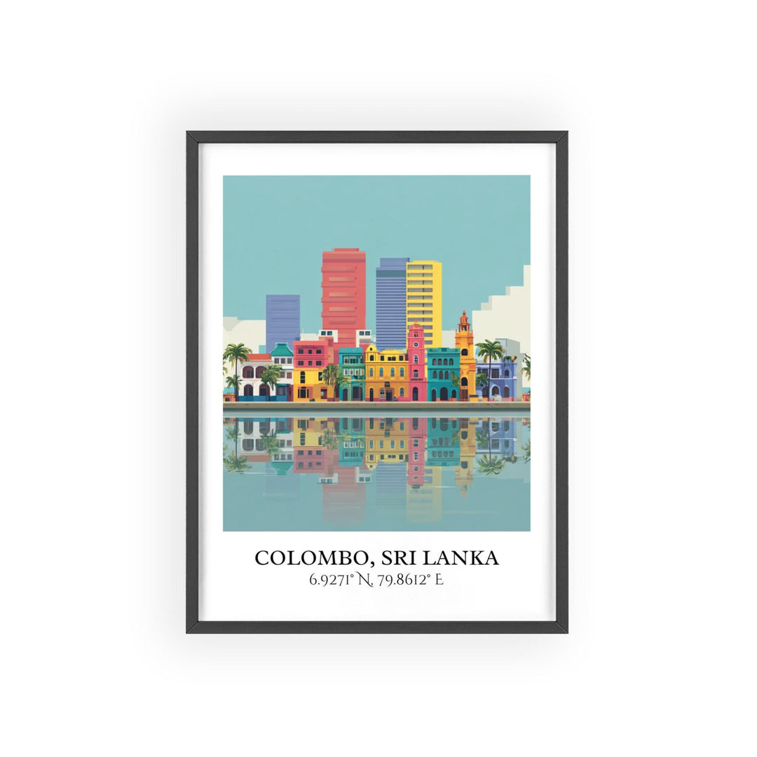 Colombo Art, Colombo Retro Travel Art, Sri Lanka Home Decor, Sri Lanka Gift, Sri Lanka Travel Art, Travel Prints, Housewarming Gift