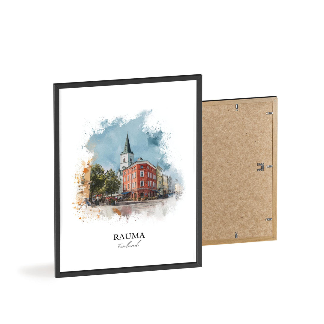 Rauma, Finland – Watercolor Art Print