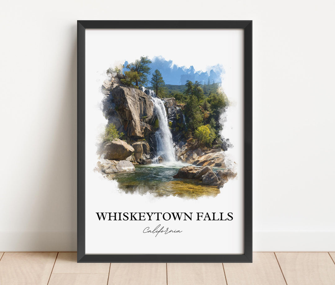 Whiskeytown Falls Wall Art, Redding Print, California Watercolor Art, Whiskeytown Falls Gift, Travel Print, Travel Poster, Housewarming Gift