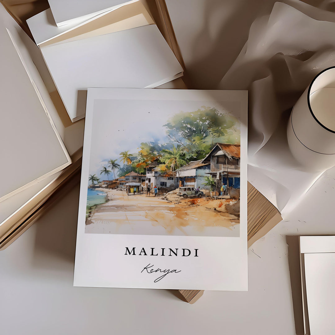 Malindi Kenya wall art - Kenya, Malindi poster, Malindi Wedding gift, Malindi Birthday present, Custom Text, Personalized Gift