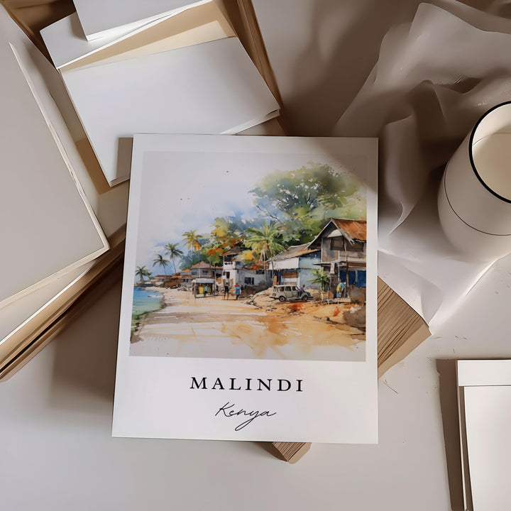 Malindi Kenya wall art - Kenya, Malindi poster, Malindi Wedding gift, Malindi Birthday present, Custom Text, Personalized Gift