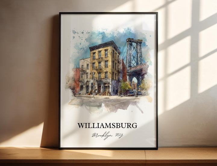 Williamsburg, New York – Watercolor Art Print