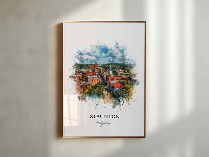 Staunton, Virginia – Watercolor Art Print
