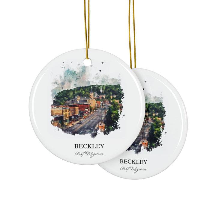 Beckley WV Ornament: Unique Beckley Souvenir, Beckley Xmas Decor, and Authentic West Virginia Gift