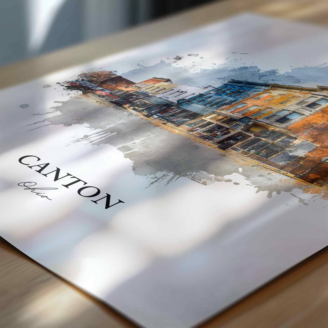 Canton, Ohio – Watercolor Art Print