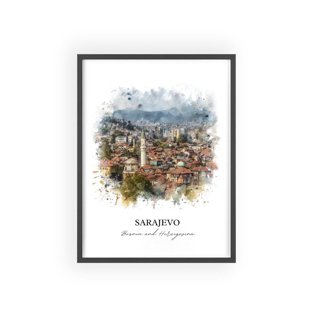 Sarajevo, Bosnia & Herzegovina – Watercolor Art Print
