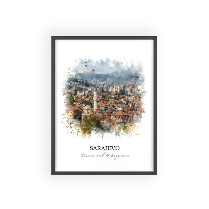 Sarajevo, Bosnia & Herzegovina – Watercolor Art Print