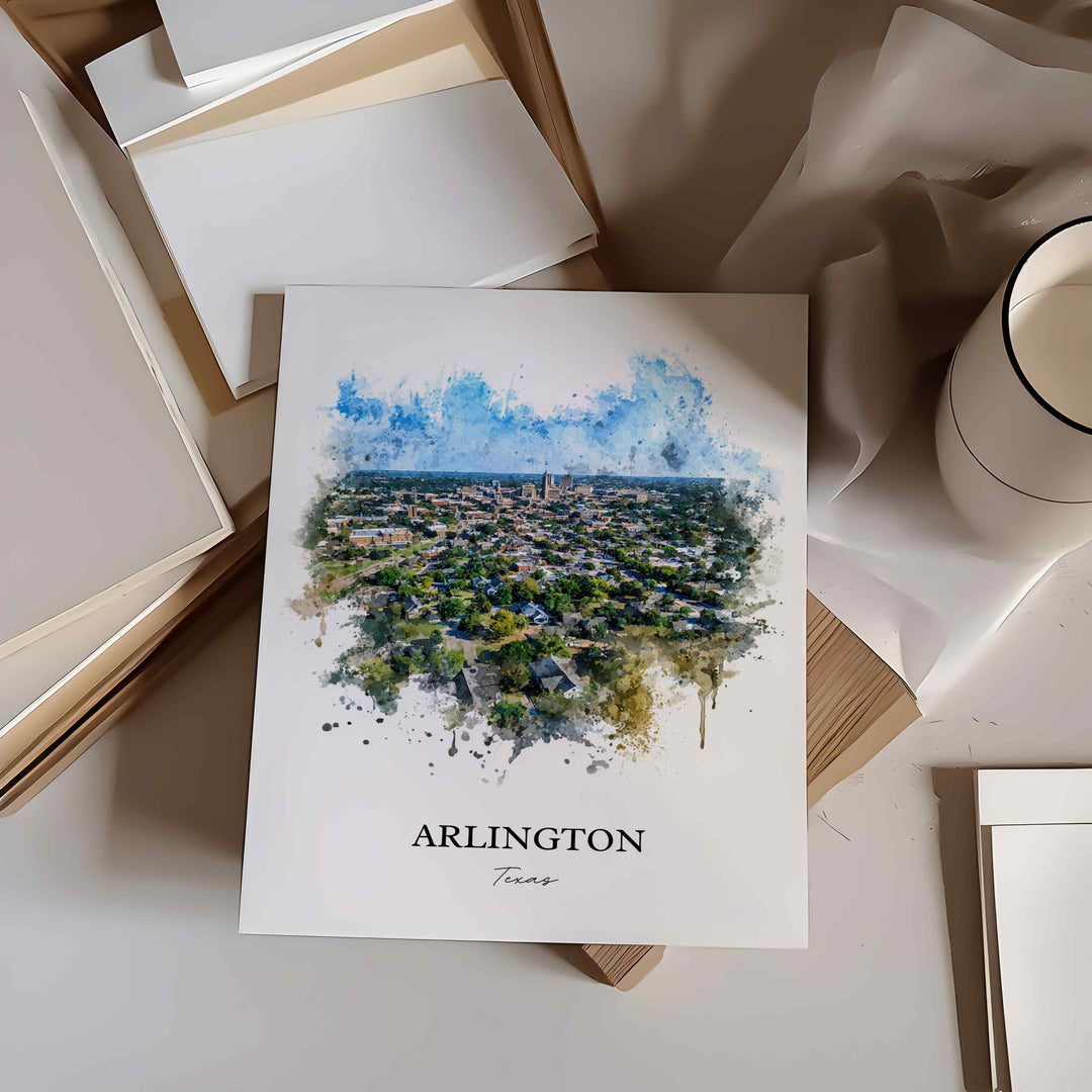 Arlington, Texas – Watercolor Art Print