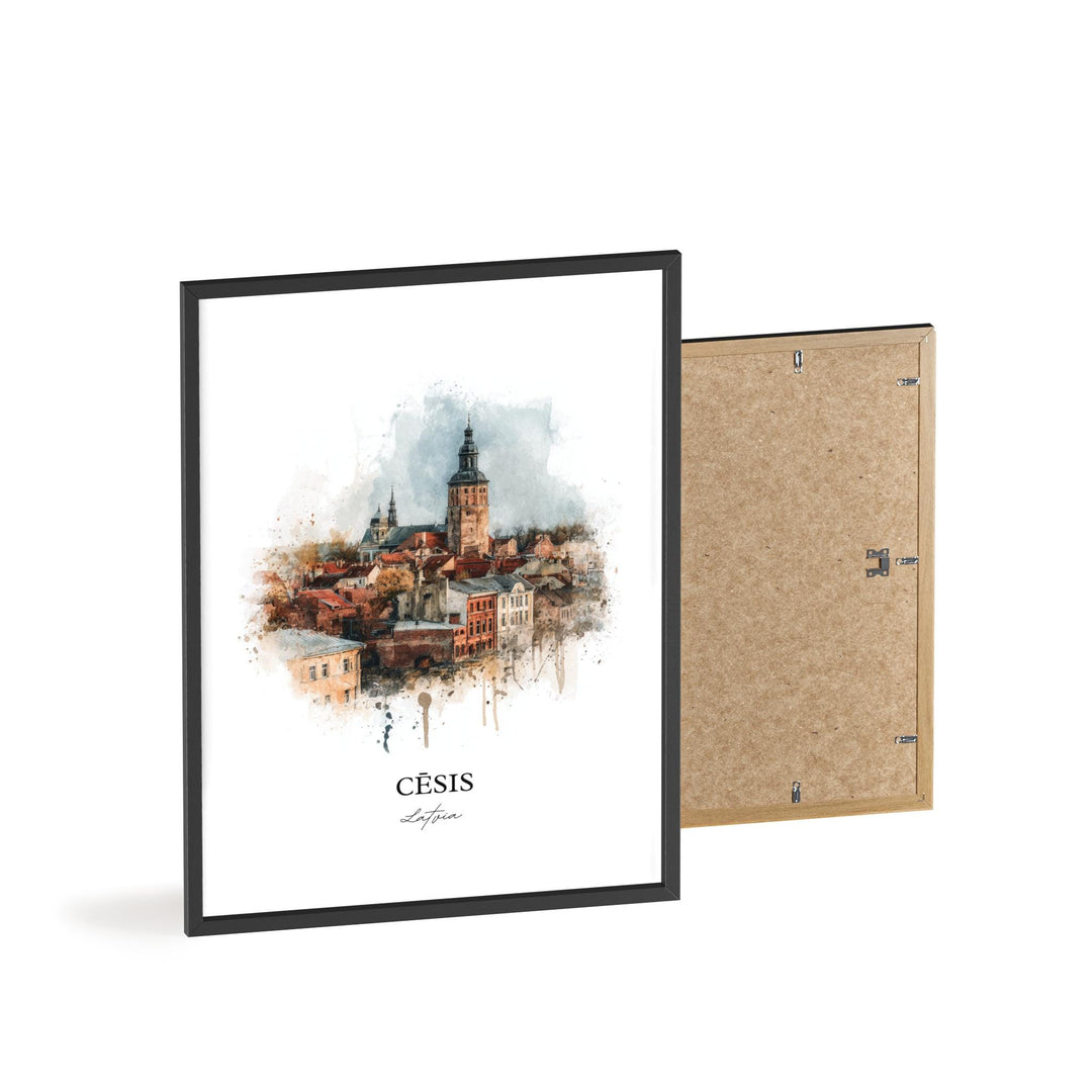 Cesis, Latvia – Watercolor Art Print