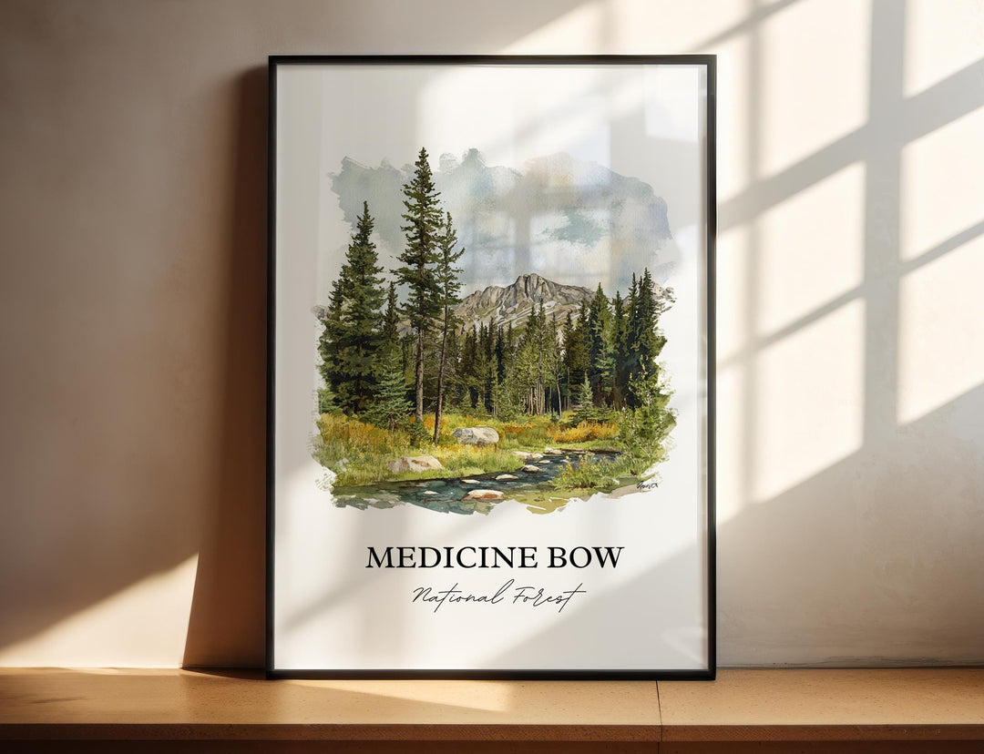 Medicine Bow Wall Art, Carbon County Print, Wyoming Watercolor Art, Medicine Bow Forest Gift, Travel Print, Travel Poster, Housewarming Gift
