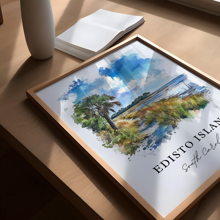 Edisto Island Wall Art, Edisto SC Print, Sea Islands Watercolor Art, Charleston County Gift, Travel Poster, Housewarming Gift