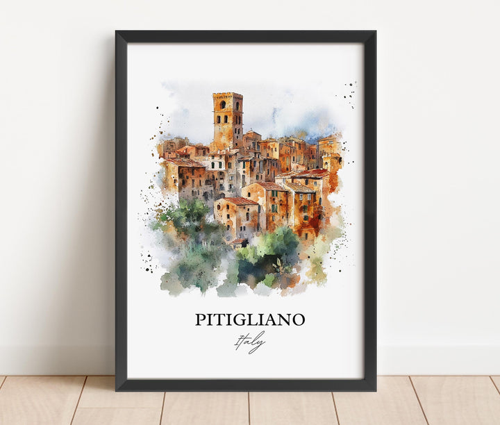 Pitigliano Wall Art, Grosseto Province Print, Italy Watercolor Art, Pitigliano Italy Gift, Travel Print, Travel Poster, Housewarming Gift
