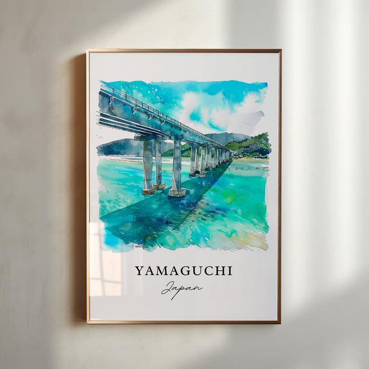 Yamaguchi Wall Art, Yamaguchi Japan Print, Yamaguchi Watercolor, Yamaguchi Gift,