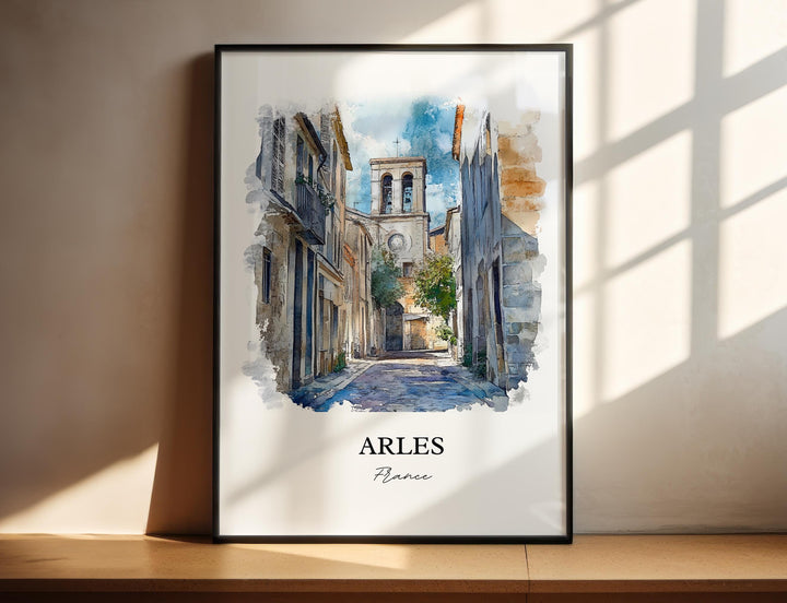 Arles France Wall Art, Provence Region Print, France Watercolor Art, Arles France Gift, Travel Print, Travel Poster, Housewarming Gift