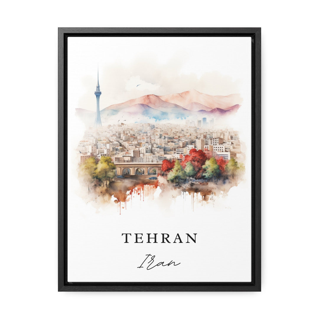 Tehran traditional travel art - Iran, Tehran poster, Wedding gift, Birthday present, Custom Text, Personalised Gift