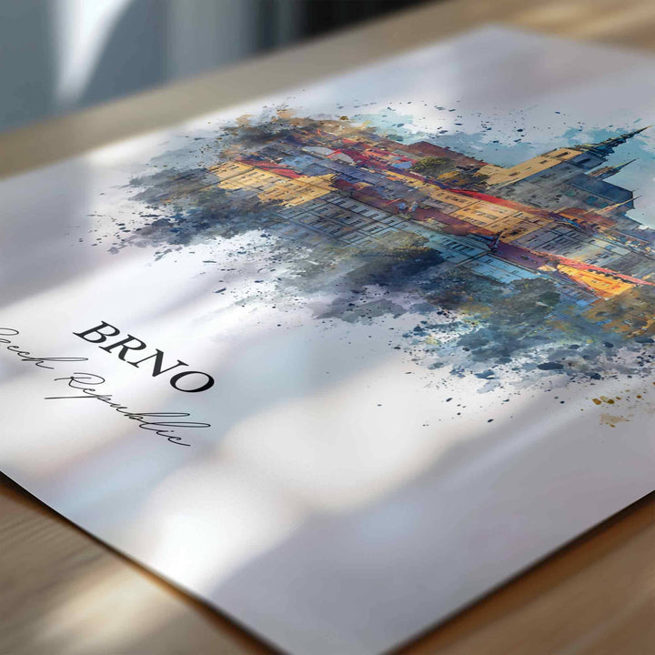 Brno, Czech Republic – Watercolor Art Print