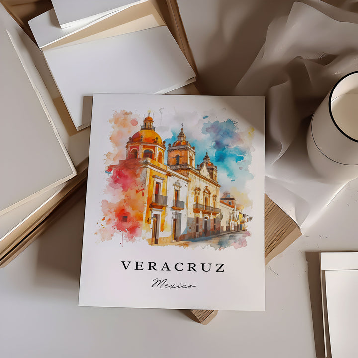 Veracruz MX wall art - Mexico, Veracruz print, Veracruz Wedding gift, Birthday present, Custom Text, Perfect Gift