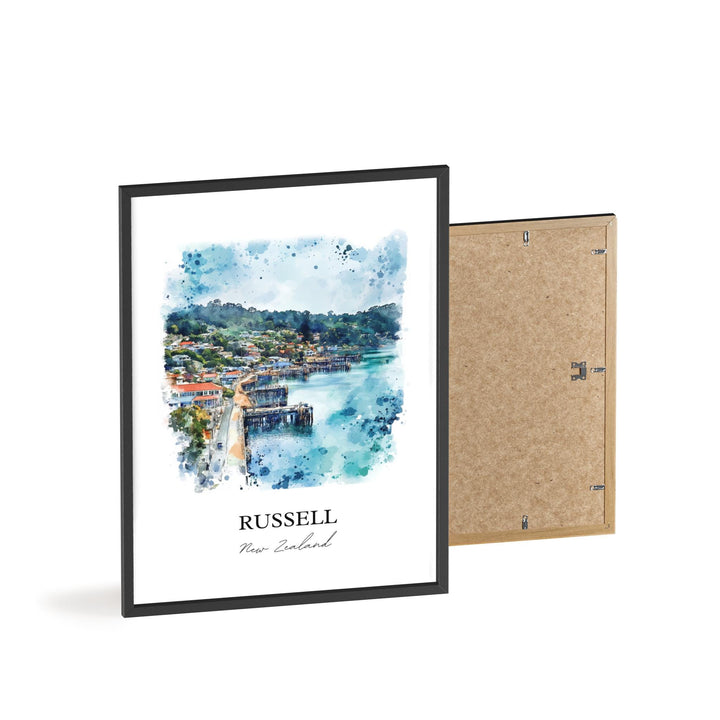 Russell New Zealand Wall Art, Kororareka Print, New Zealand Artwork, Russell NZ Gift, Travel Print, Travel Poster, Housewarming Gift