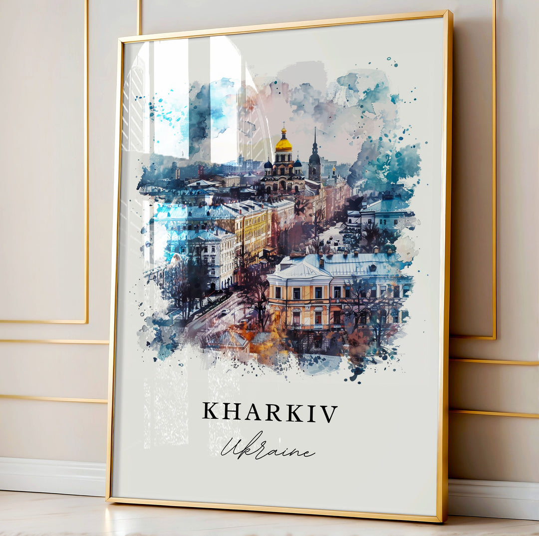 Kharkiv Wall Art, Kharkiv Print, Kharkiv Ukraine Wall Art, Kharkiv Ukraine Gift, Travel Print, Travel Poster, Travel Gift, Housewarming Gift