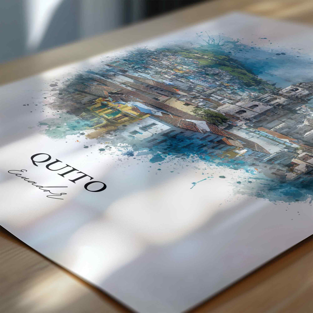 Quito, Ecuador – Watercolor Art Print