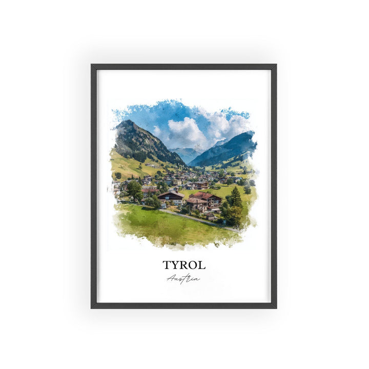 Tyrol Wall Art, Tyrol Austria Print, Austria Watercolor Art, Austria Gift, Tyrol Austria Travel Print, Travel Poster, Housewarming Gift