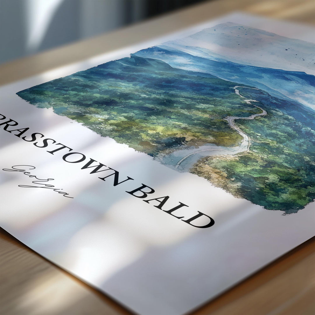 Brasstown Bald Wall Art, Hiawassee Print, Blue Ridge Mountains Artwork, Brasstown Bald Gift, Travel Print, Travel Poster, Housewarming Gift