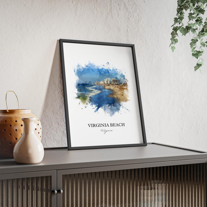 Virginia Beach, Virginia, USA– Watercolor Art Print