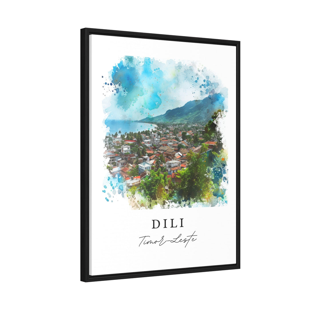 Dili watercolor art - Timor-Leste, Dili print, Dili Wedding gift, Timor-Leste Birthday present, Custom Text, Perfect Gift