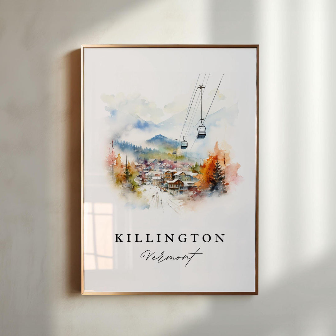 Killington VT wall art - Vermont, Killington poster print, Killington Skiing Wedding gift, Birthday present, Custom Text, Perfect Gift