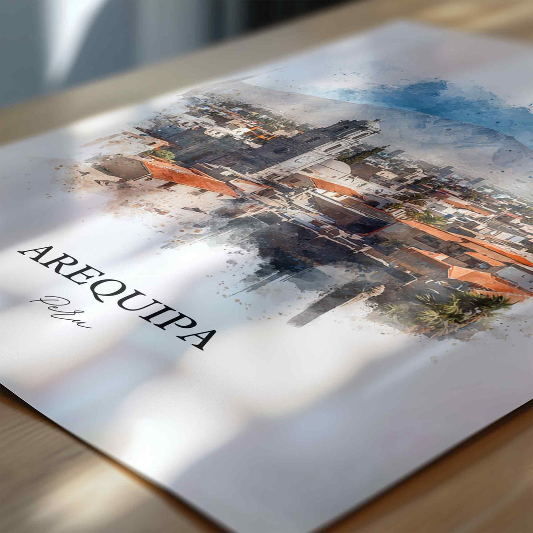 Arequipa, Peru – Watercolor Art Print