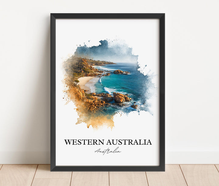 Western Australia Art, Australia Print, Australia Watercolor Art, Western Australia Gift, Travel Print, Travel Poster, Housewarming Gift