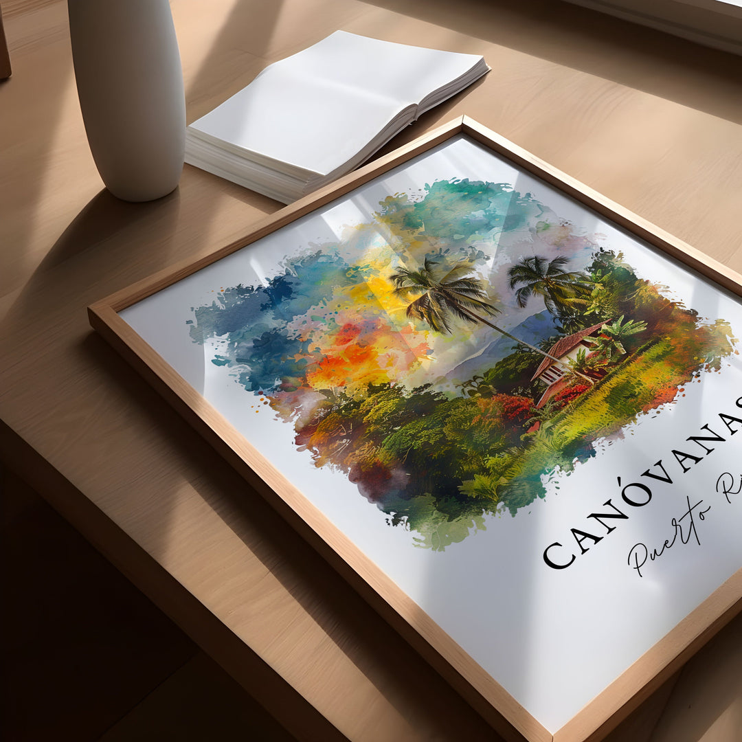 Canóvanas Wall Art, Canóvanas Print, Canóvanas PR Watercolor, Canovanas Puerto Rico Gift,