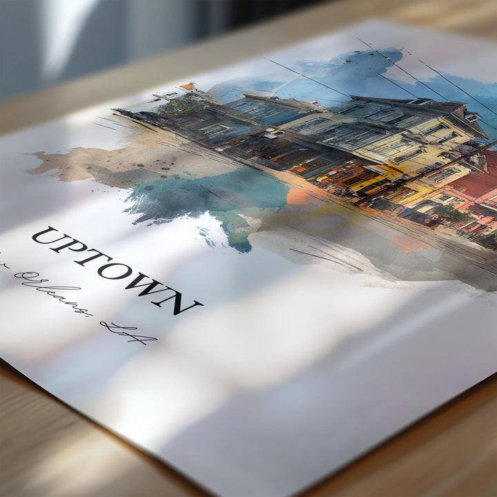 Uptown New Orleans, Louisiana – Watercolor Art Print